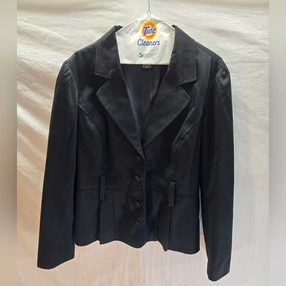 Sandro Black Short Blazer Women's Medium Button Up Pleated (No Belt) - Picture 1 of 4